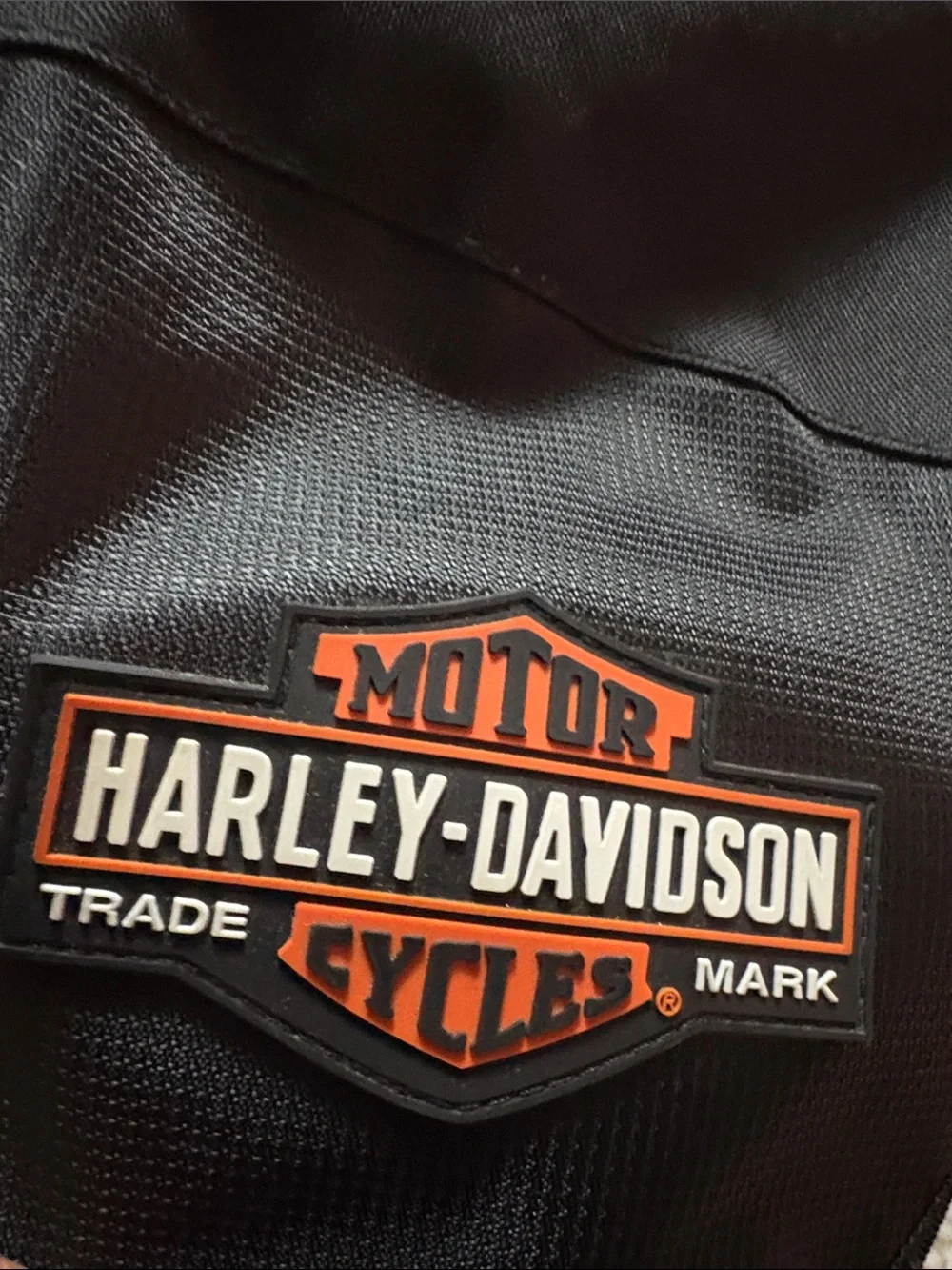 Harley-Davidson Black Backpack / travel bag . Very roomy . Orange Logo Patch